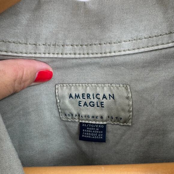 American Eagle Utility Shirt Dress Green Sleeveless Size XL NWT Missing Belt - Picture 3 of 6